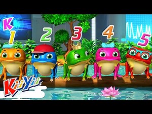 Five Little Speckled Frogs | KiiYii Songs | ABC and 123 | Nursery Rhymes & Kids Songs