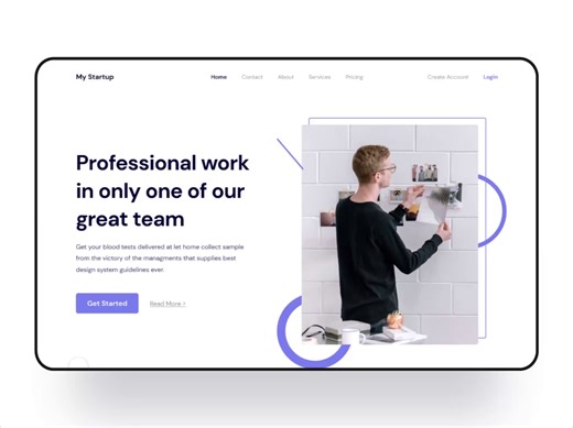 startup animated landing page