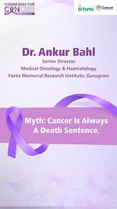 2.3K reactions · 60 shares | Cancer is controllable & can be defeated. Hear it straight from our expert, Dr. Ankur Bahl, Senior Director - Medical Oncology & Haematology, Fortis Memorial Research Institute, Gurugram, and understand why cancer is not a death sentence. Tune in every Wednesday for more doctor-ratified facts on cancer. #WednesdayForCancer #FortisWeCan #FortisHealthcare #AtFortisWeCare | Fortis Memorial Research Institute | Facebook