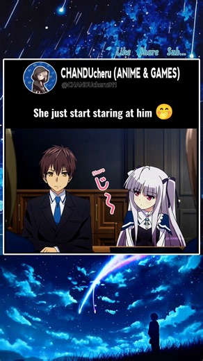 She just start staring at him 🤭 #anime #shorts #animeedits #animelover