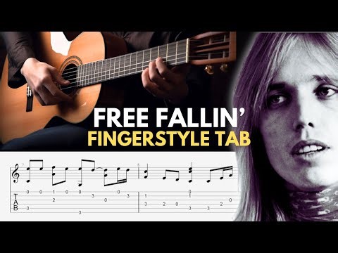 Tom Petty's Free Fallin Fingerstyle Tabs On Screen