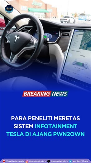 Mas Den FX Trade on Instagram: "Para peneliti meretas sistem infotainment Tesla di ajang Pwn2Own Para peneliti keamanan meraup hadiah sebesar $516.500 setelah mendemonstrasikan 37 kerentanan yang belum diketahui sebelumnya di hari pembukaan Pwn2Own Automotive 2026, dengan firma keamanan asal Prancis Synacktiv berhasil mendapatkan akses tingkat root ke sistem infotainment Tesla melalui serangan berbasis USB. Kompetisi peretasan tahunan ketiga yang diselenggarakan oleh Zero Day Initiative milik Tr