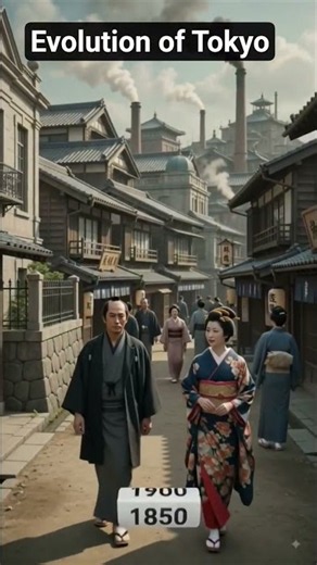 Evolution of Tokyo city, Japan with AI #new #shortsvideo #japan