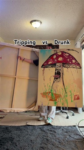 tripping vs drunk #art #painting #reveal #artist