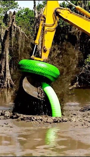 🐍 Excavator Accidentally Pulls Out Giant Anaconda From Swamp River! #excavators #anak #river #snake