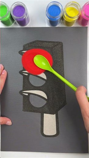 Sand painting of traffic lights #viralshorts #sandasmr #oddlysatisfying #Relaxing #shorts
