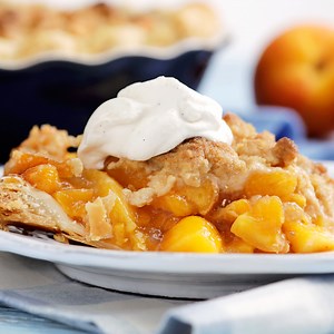 63K views · 835 reactions | Feeling extra peachy? Try this pie, piled high with fresh peaches and topped with an amazing shortbread crumble. | Sugar Fix | Facebook