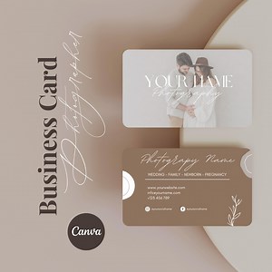 Photographer Business Card Template, Editable Canva Template, Photography Business Card, Boho Business Card Design - Etsy Canada