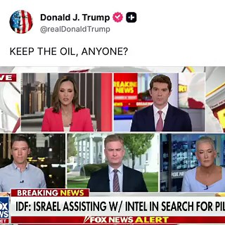 Reports say President Trump posted while monitoring the Iran situation at the White House, as search-and-rescue efforts continued for a downed pilot.“KEEP THE OIL, ANYONE?”