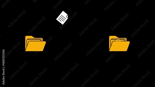 Two folders file transfer animation seamless loop. Suitable for business, data management, and document related concepts. Sending Business Documents business ,Document transferring between