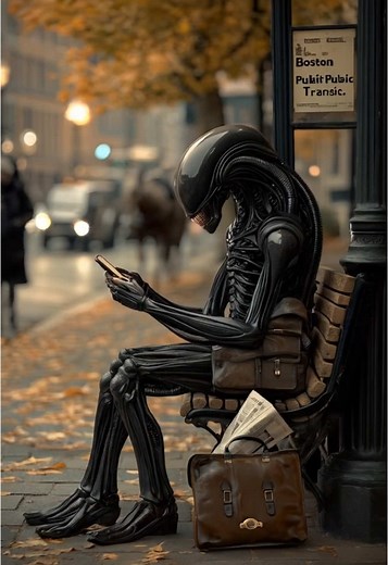 A Day in the Life of an Alien in Boston #alien #ai #boston