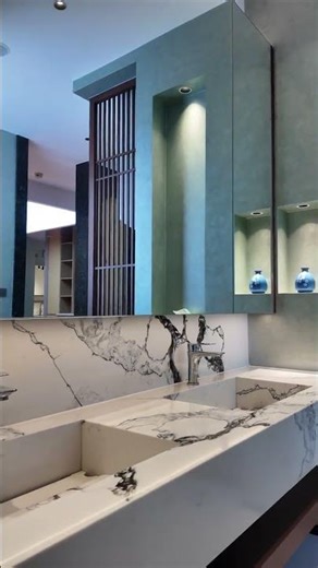 Beautiful calacatta quartz washbasin #kitchencountertop #interiordesign #quartzjadestone