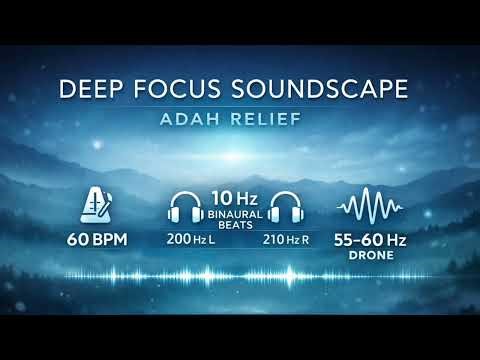ADHD Relief Soundscape for Deep Focus & Concentration | NO copyright Calm Background Audio for work
