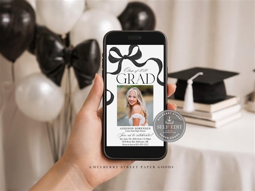 Digital Graduation Party Invitation Canva Template, Editable Mobile-friendly Grad Announcement E-vite Digital Download - Etsy