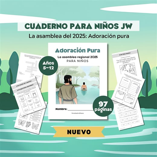 ESPAÑOL Libro de Actividades Para JW Niños (5-12 años): Adoración Pura, 97 páginas / La asamblea regional de los Testigos de Jehová cuaderno - Etsy España