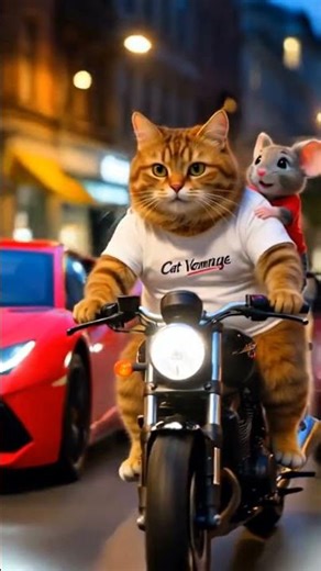 Racer Orange Cat Outspeeds a Lamborghini?! 😱 Unbelievable Finish! #cat #funny #short #shortvideo