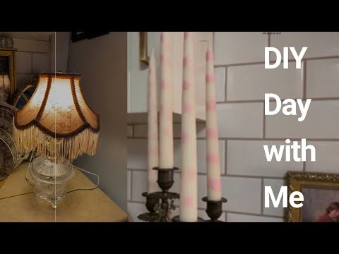 DIY: what I thrift and how I fix it. Candles Painting ,Also rewiring a lamp.