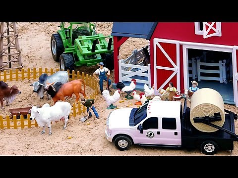 Fun Farm Animal Toys Cows Sheep Diorama in the Sand