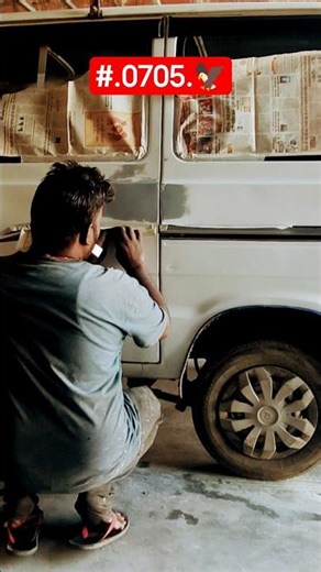 🎨Omni Van Painting Transformation🦅#OmniVan #MarutiOmni#CarPainting#VanMakeover #CarShorts#AutoShorts