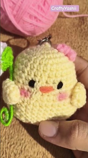 Tiny viral crochet duck keychain 🐥🧶Turning simple yarn into the cutest little duck charm 💛✨
