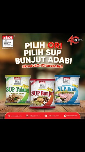BANYAK YANG TAK ORI !!! YANG ORI HANYA SUP BUNJUT ADABI !!!Hi korang, dapatkan produk SUP BUNJUT ADABI di pasaran. Pastikan Adabi baru beli !!!! Barulah dapat masakan ada citarasa ASLI. Pastinya & sememangnya Adabi 👌😎😎#adabi #bersihdanasli #supbunjutadabi #produkoricitarasaasli | Adabi Consumer