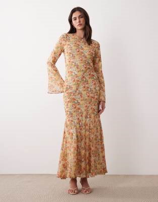 ASOS DESIGN flare sleeve maxi dress in floral print | ASOS