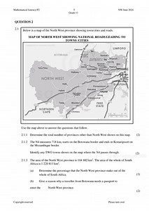 Question 2.1: North West Province Map InterpretationUse the m... | Filo