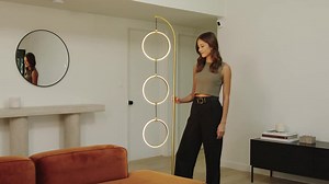 Brightech Nova 74 in. Classic Black Industrial 3-Light LED Energy Efficient Floor Lamp with Built-In Color Changing Function FL-NVARGB-BLK
