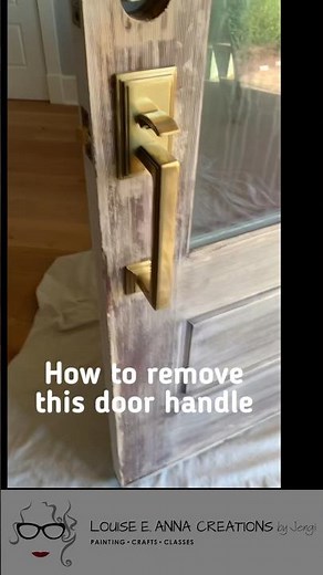 How to remove an exterior door handle: There’s a hidden screw inside #diy #doorknob #doors #painting