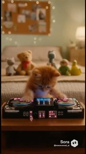 Kitten DJ Caught SCRATCHING! 🐱🎧😱 #cat #ai