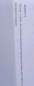 Question 5Discuss, in detail, the national educational resear... | Filo