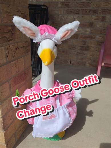 Lady Featherington has a much-needed wardrobe update! #ladyfeatherington #porchgoose #porchgooseclub #easter #eastergoose