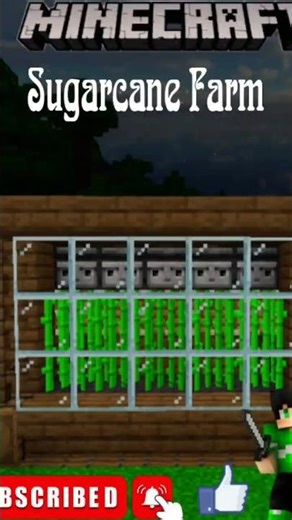 How to make sugarcane farm in minecraft#shortsfeed#minecraftedits#viral#viralvideo #minecraft