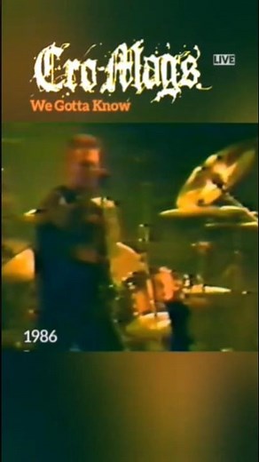 Cro-Mags - We Gotta Know (live 1986) #metal #punkrock #thrashmetal #metalheads #metalfans #metalhead