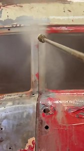 Pressure washing the paint off a 55 chevy after a chemical dip. #satisfying #paint #clean #chevy #belair #beforeandafter #restoration #cars #classic | Trevor Malloy
