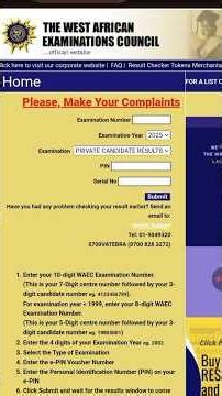 HOW TO CHECK 2025 WAEC GCE RESULT & HOW TO FIX "Error due to card already used by another candidate"