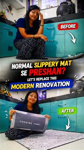 Normal Slippery Kitchen Mat Ko Replace Kiya! 😍 | Modern Kitchen Makeover Short