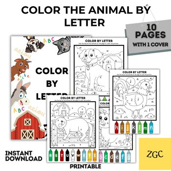 Color by Letter Worksheets | Alphabet Coloring Pages | Preschool Literacy Game