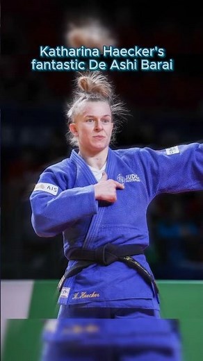 Dynamic Execution: Katharina Haecker's Fantastic De Ashi Barai in Action! 😲🎉 #shorts #judo