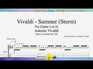 Vivaldi - Summer (Storm) ver.2 - for Guitar Tutorial with TABs