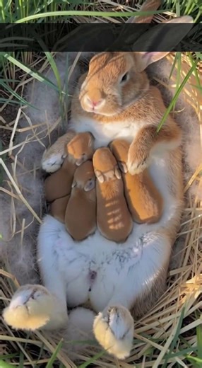 Adorable Baby Bunnies Nursing | Mama Rabbit ASMR Close-Up