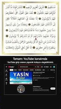 Yasin Suresi Tamamı YouTube Kanalımda...