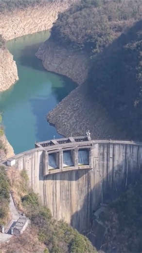 The dam blocking the river in the canyon #infrastructure #mountains #dam