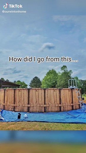 Our above ground pool glow up.🌞🌊 #poolideas #walmarthome #diypool #outdooroasis #decortok #designstyle #outdoordecor #abovegroundpoolhack#summerdecor #abovegroundpoolsetup #abovegroundpool #diypool