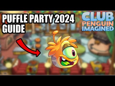 Club Penguin Imagined - How to find the Orange Alien Puffle (Puffle Party 2024)