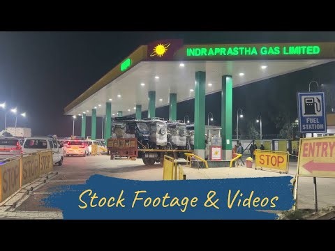 CNG Fuel Station at Night | Indraprastha Gas Limited | Urban Traffic & Refueling