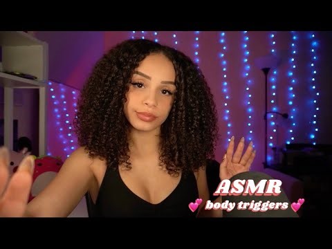 ASMR✨Body Triggers, Hand Sounds, Skin Sounds, Hair Playing, Collarbone, Mouth Sounds, Hand Movements
