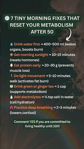 ⏰ 7 Tiny Morning Fixes That Reset Your Metabolism After 50