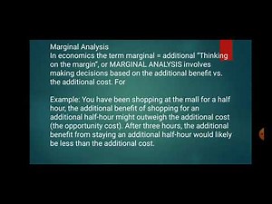 Marginal Analysis in Economics