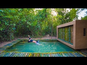 Building the Most Stunning Bamboo Jungle House Swimming Pool by Ancient Skills